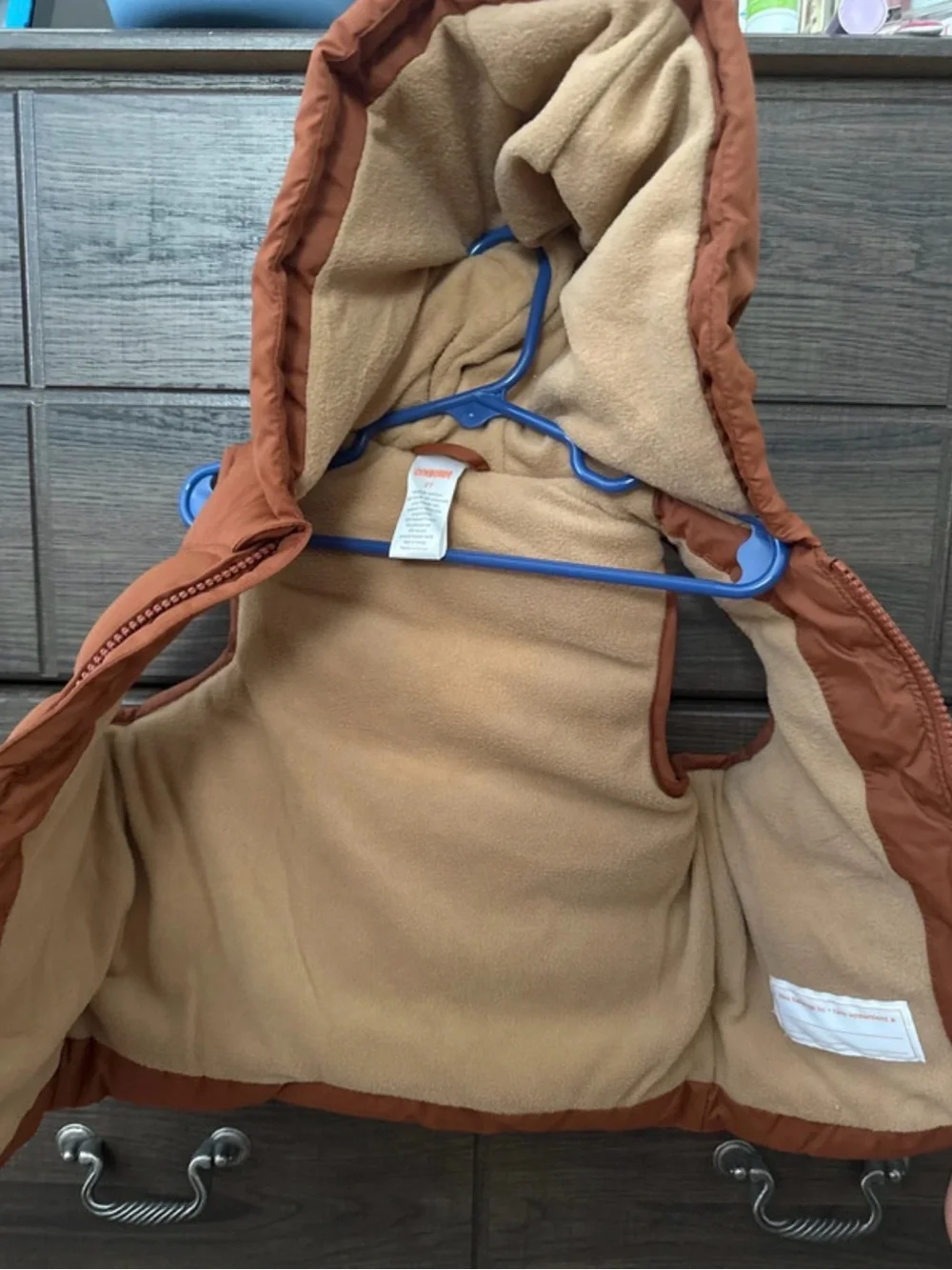 Gymboree Rust Brown Hooded Puffer Vest